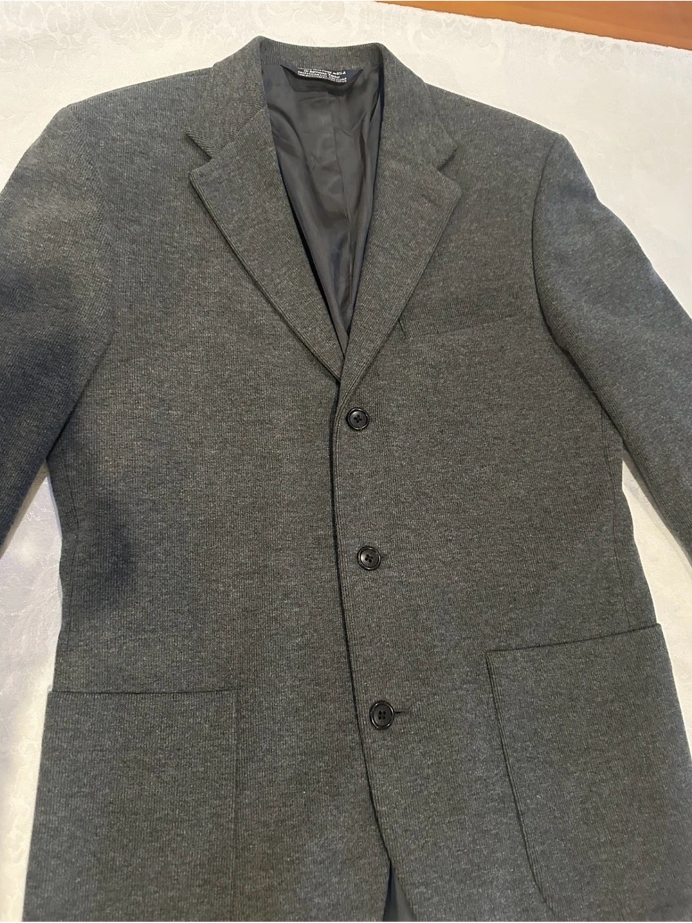 Vintage Lands' End Grey Blazer
38R Made in USA Cotton Cashmere Wool Sport Coat
